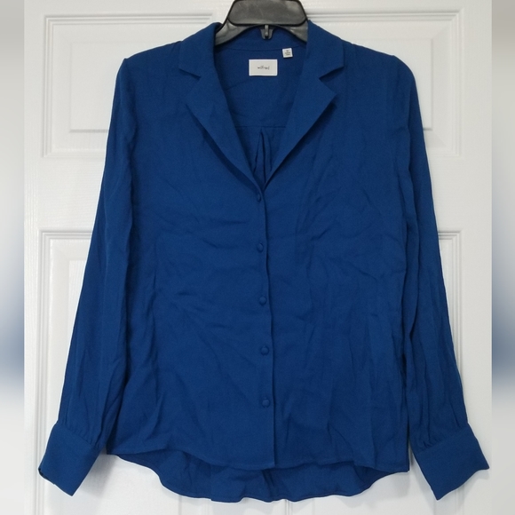 Wilfred Button Down Blue Shirt Size XS - Picture 9 of 12
